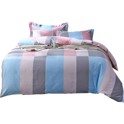 红豆家纺 四件套纯棉 1.8床上用品 全棉韩版简约风柔丝缎高支密双人套件