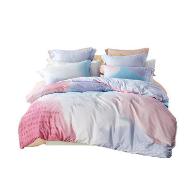 LOVO家纺床品四件套 全棉斜纹印花 色彩晕染 北欧时尚 床上用品纯棉床单被套枕套其它 1.5/1.8米床 归园田居