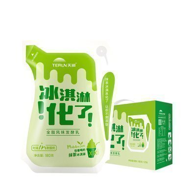 天润新疆特产冰淇淋化了抹茶口味酸奶浓缩酸牛奶 180g*12袋