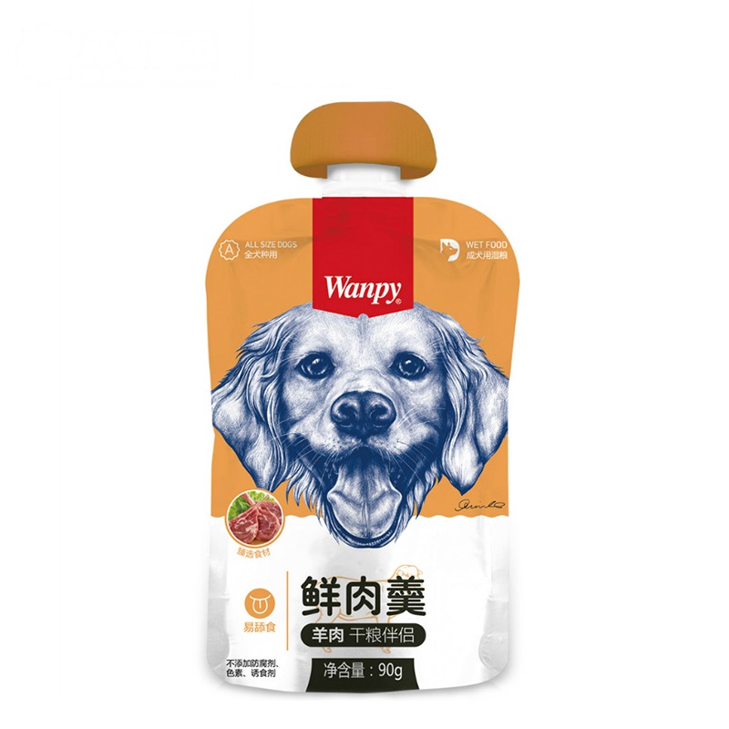 Wanpy顽皮狗湿粮犬用鲜肉羹鸭肉配方90g狗湿粮狗狗罐头零食拌饭