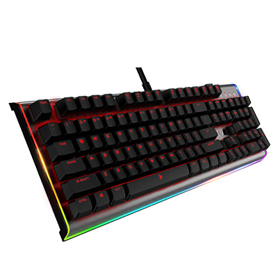 钛度(Taidu)幻彩师智能电竞机械键盘 黑色Cherry红轴 RGB炫彩灯带 104键