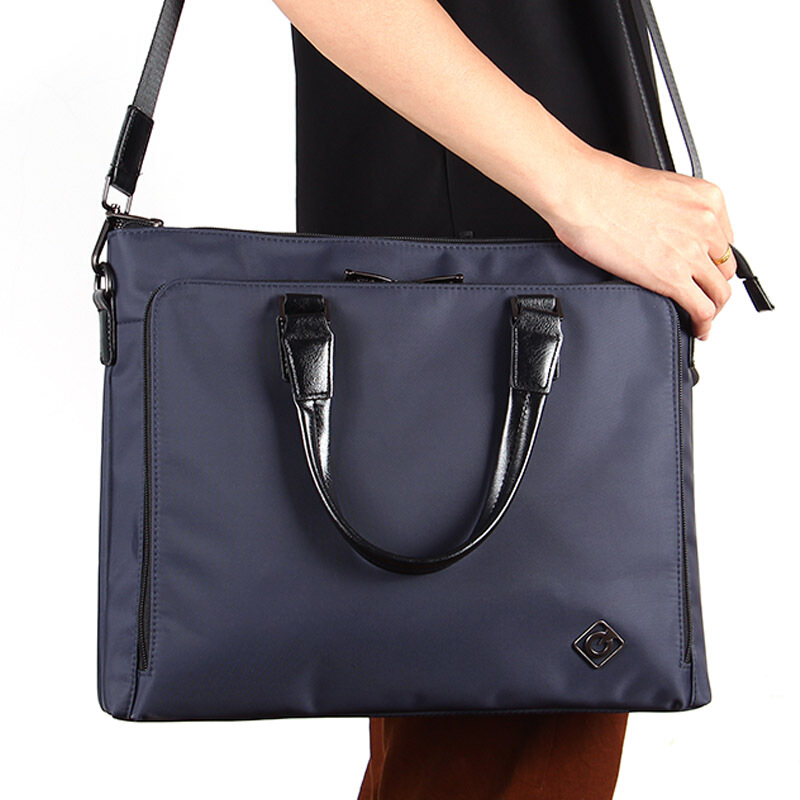 [精选]康百KOBEST 手提包 大容量商务办公 公文包A4 F6969-蓝色