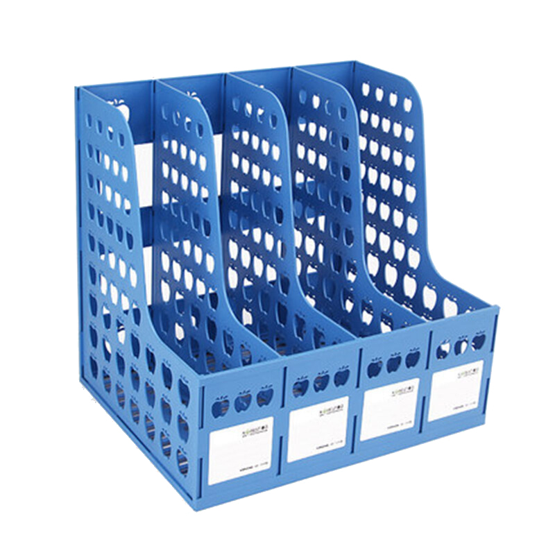 [精选]KOBEST[收纳能手]多功能四联文件架多层文件框资料架文件栏书立架 四联文件栏-蓝色P1641