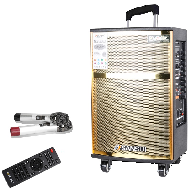 Sansui/山水 SA4-12 广场舞音响 户外移动拉杆音响 三分频大功率重低音炮 户外K歌便携音箱 蓝牙音箱