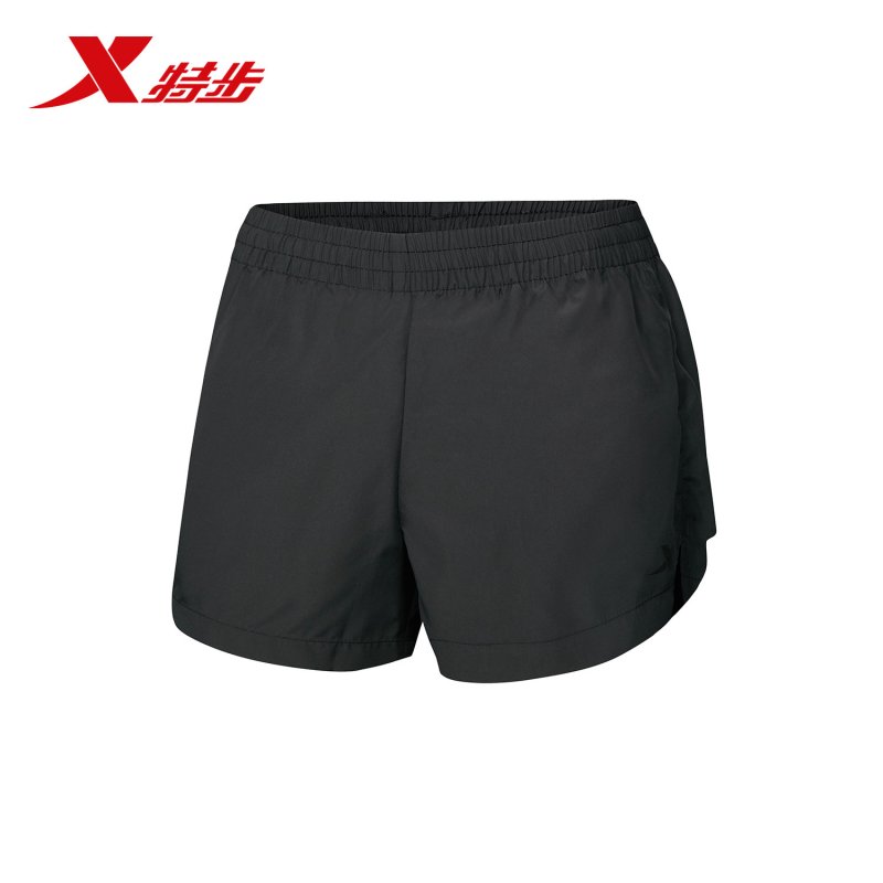 特步(Xtep)女士系带轻便梭织运动中裤/短裤882228679341