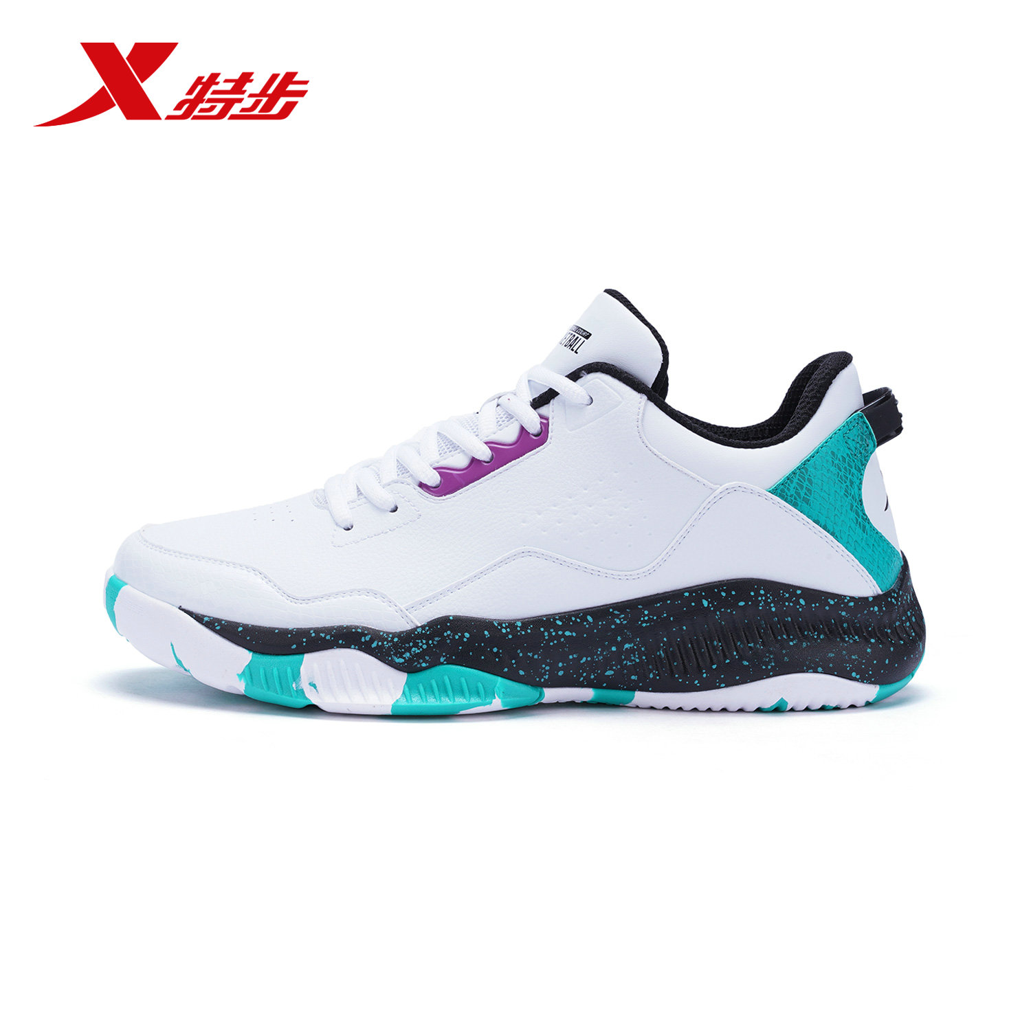特步(Xtep)男子2018新款男士耐磨橡胶防滑大底高帮合成革篮球鞋982119129075