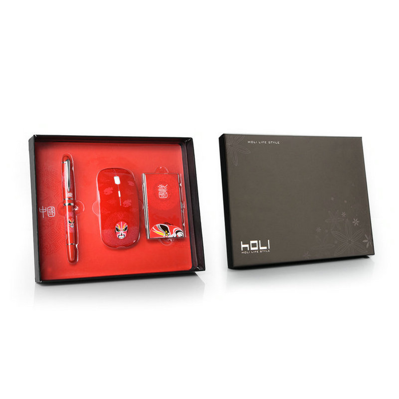 hOLI 创意家居礼品组合可定制鼠标鼠标垫笔名片盒礼盒套装 HL075