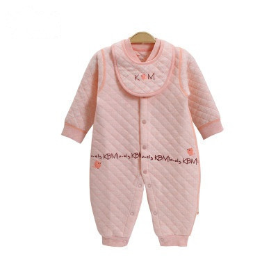 卡比一木KBMLOVELY 春秋婴幼儿连体衣宝宝贴身内衣外出爬服纯棉小鸟保暖两用裆哈衣KM9165