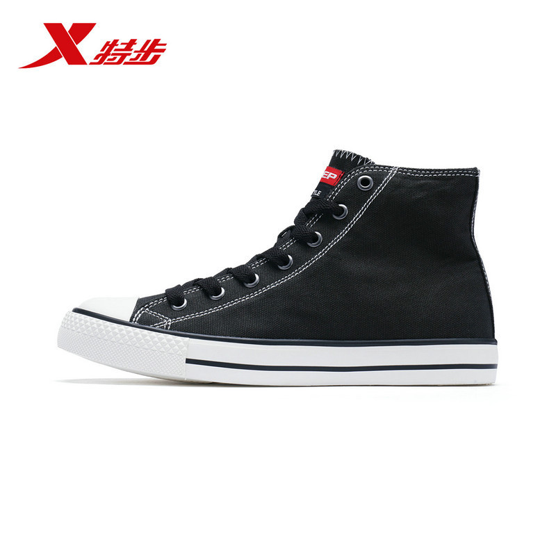 特步(Xtep)女士帆布鞋高帮系带板鞋/休闲鞋983418109606