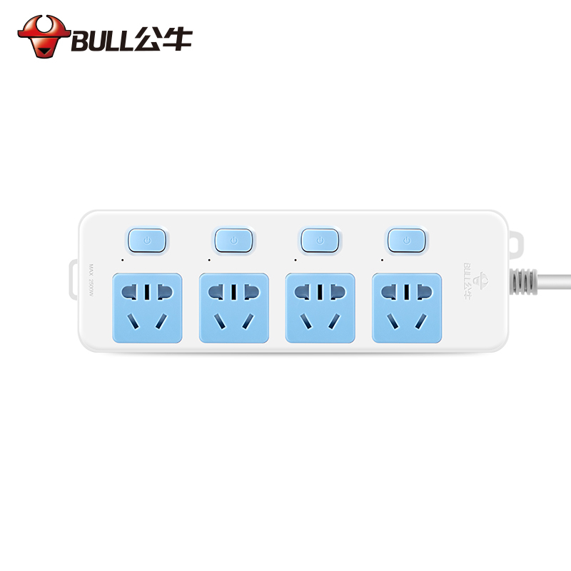 公牛(bull) 四插位 独立开关 1.8米 接线板 GN-315 (单位:个)-