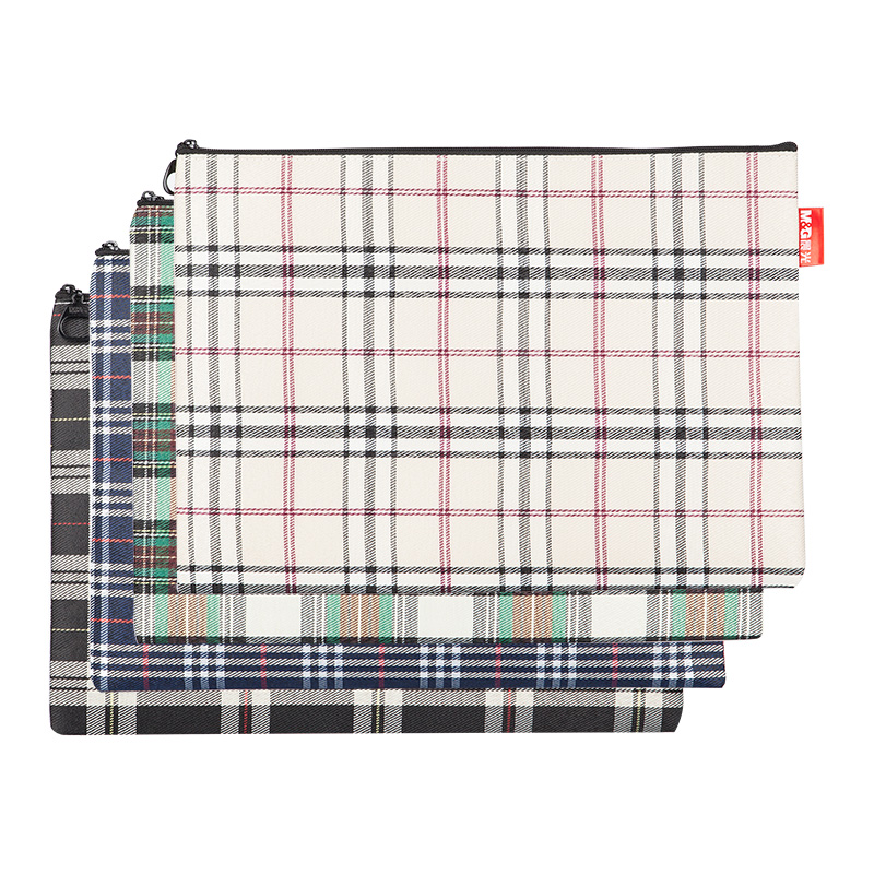 晨光(M&G)ADM92946 A4格纹防水拉链袋颜色随机