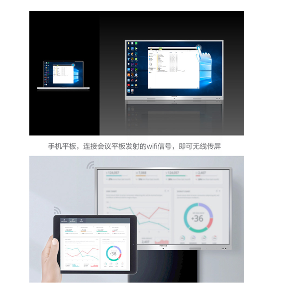 maxhub 智能会议平板 触摸交互式会议电子白板视频教学一体机办公投影仪 标准版65英寸 单机 官方标配SC65MC