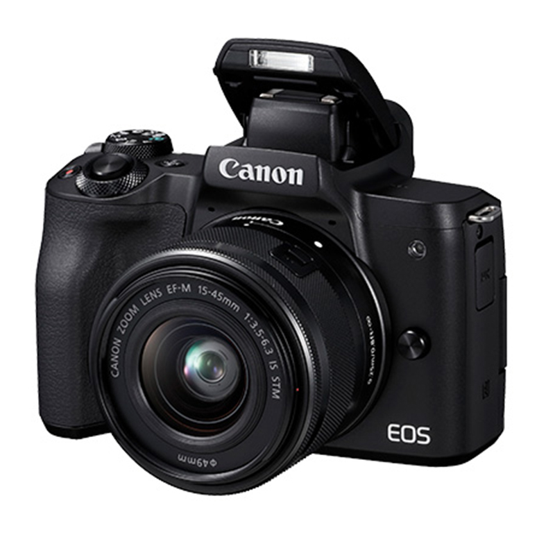 佳能微单相机(Canon)EOS M50黑色(15-45)(DIGIC8处理器 约2410万像素 全像素双核对焦 微单