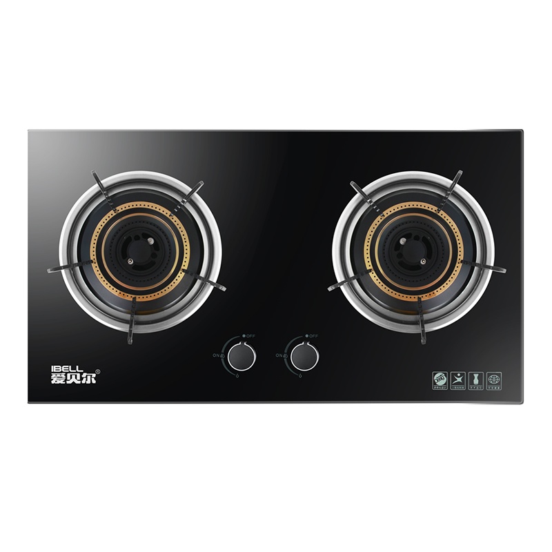 爱贝尔（IBELL） A-601燃气灶嵌入式大火力 煤气炉双炉灶具 猛火台式家用煤气灶 钢化玻璃易清洁 铜火盖款液化气