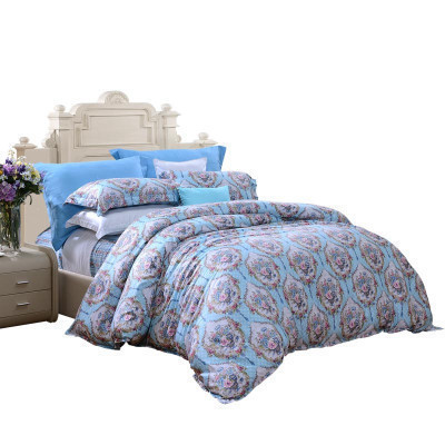 富安娜(FUANNA)家纺馨而乐四件套1.8m床1.5m床被套床单莱赛尔床品公主花园/公主日记