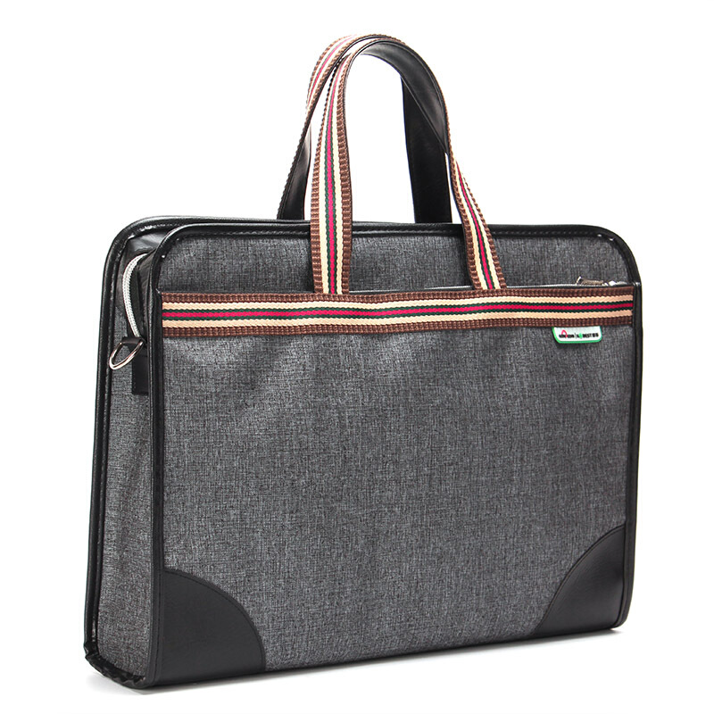 [精选]康百 F6943时尚单肩手提包女士帆布袋拉链袋文件袋A4公文包资料袋 F6943-横款