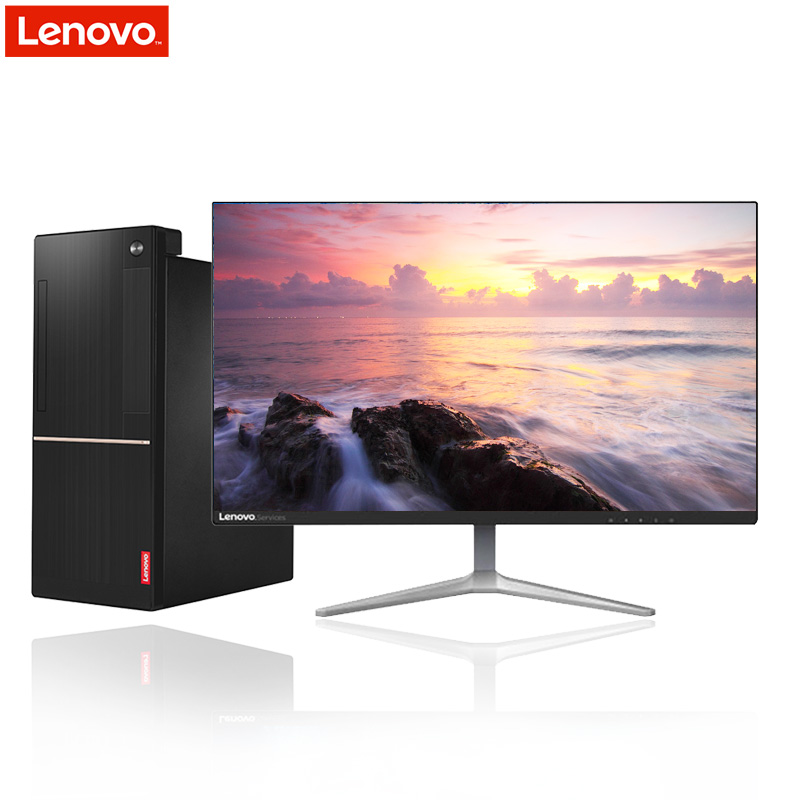 联想(Lenovo)扬天T4900v台式电脑 23.8英寸窄边框屏（Intel I5-8500 4GB 500G 无光驱 W10H）