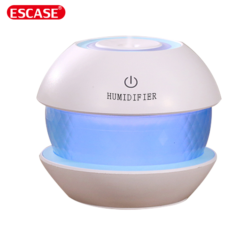 ESCASE 空气加湿器ES-HF-06 可定时 静音迷你微喷雾 7彩夜灯 办公室卧室车载USB 补水仪 水晶蓝