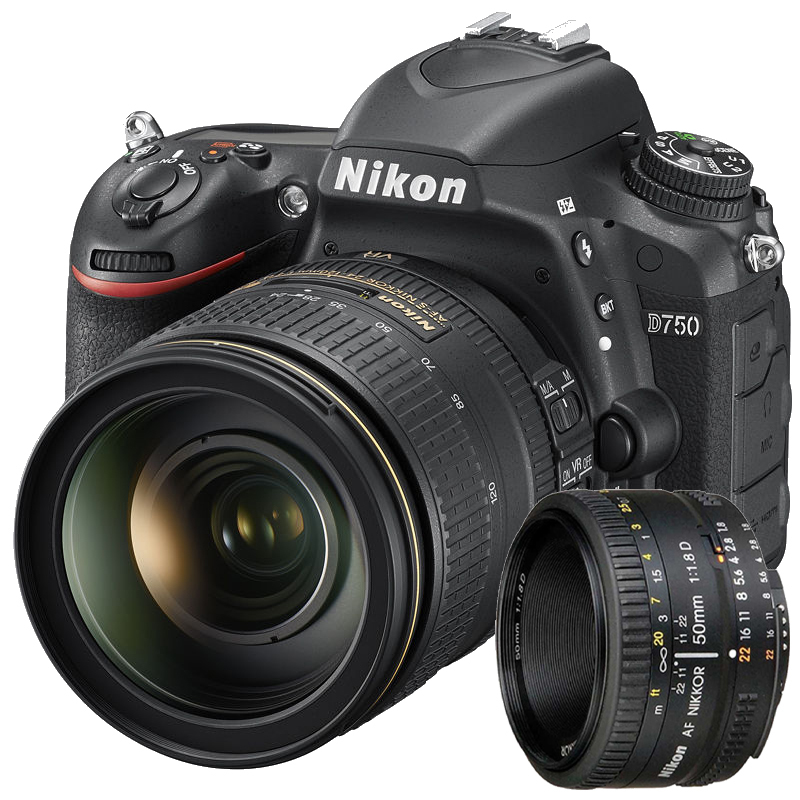 尼康(Nikon) 相机 D750+24-120(台)( 闪迪64G极速卡 包 保护镜 三脚架 清洁套装 金刚膜 电池