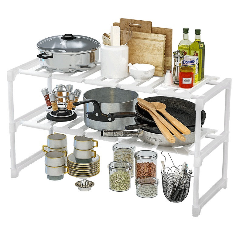 索尔诺 厨房水槽置物架多功能收纳架可伸缩双层台下收纳架层架