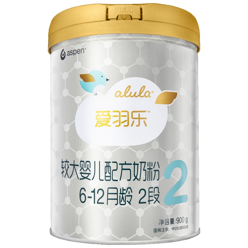 爱羽乐(alula)婴幼儿配方奶粉2段(6-12月幼儿适用)900克(新西兰原装原罐进口)