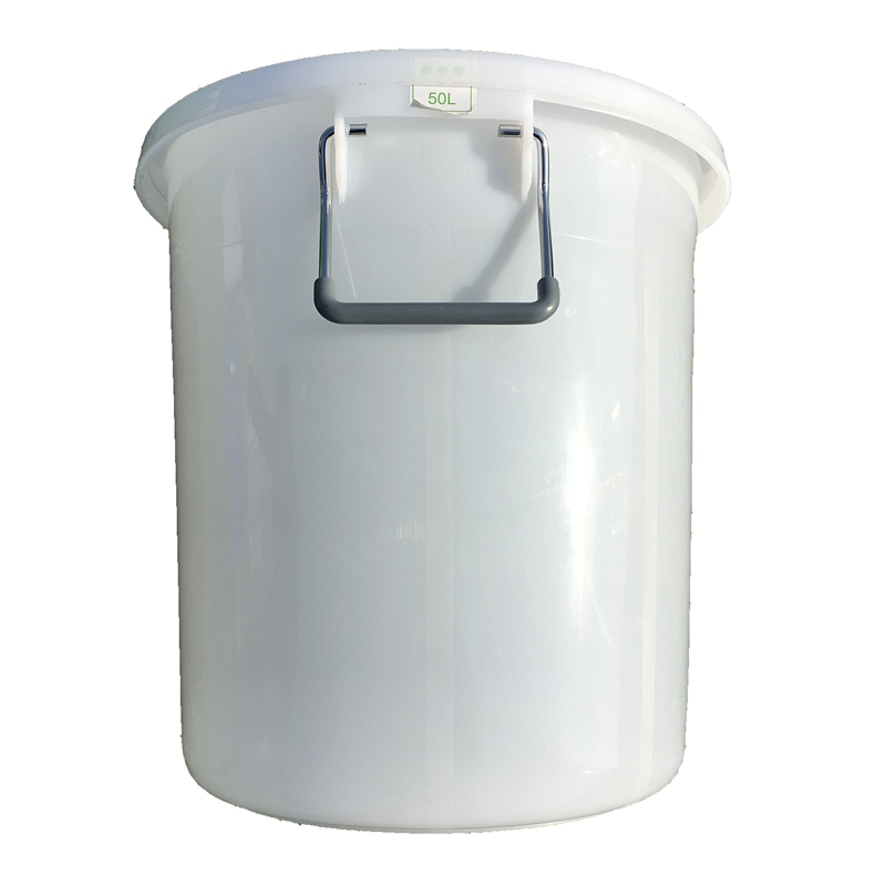 [精选]加厚 大号高塑料桶储水桶 带盖 食用垃圾圆桶厨房泔水桶 120L 50*70CM 白色