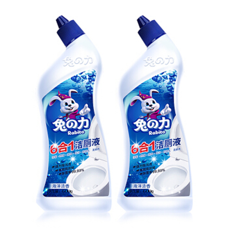兔之力6合1强效洁厕液 600克/瓶 1箱24瓶 NH (海洋清香) 600g 厕所清洁剂 除垢去味