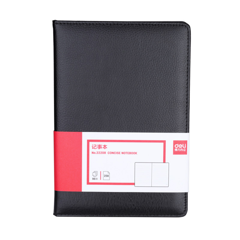 得力(deli)22208拼接皮面本-25k(黑色)deli22208 Y