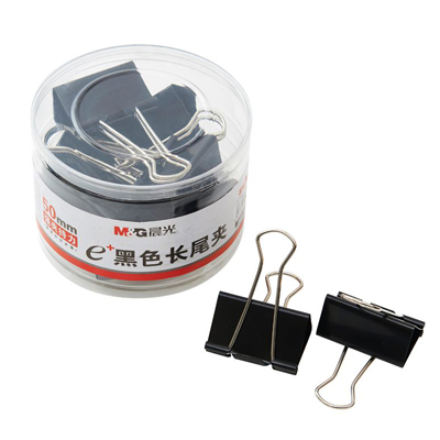 晨光 M&G Eplus筒装黑色长尾夹 ABS92735 25mm 48个/筒