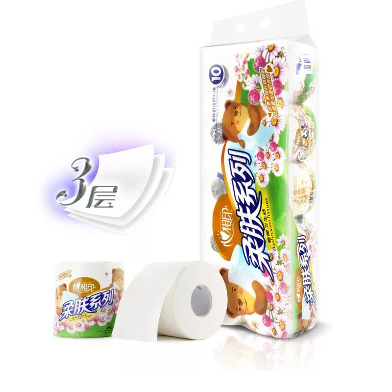 心相印 BT1610 三层卷筒卫生纸180克(棕色) 10卷/提*5