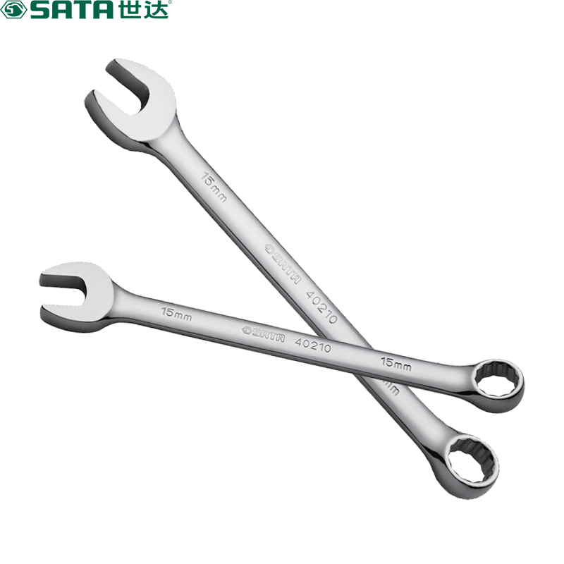 世达(SATA) 全抛光两用扳手 梅花开口扳手 8MM 40203 (单位:把)