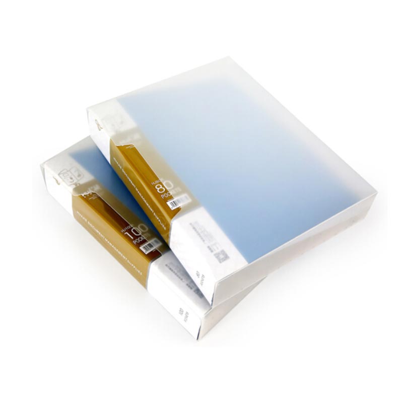 HUA JIE华杰 12本装HJ100AH(100页内袋带盒资料册 宽63mm插页袋资料册 A4透明插页多层收纳资料册