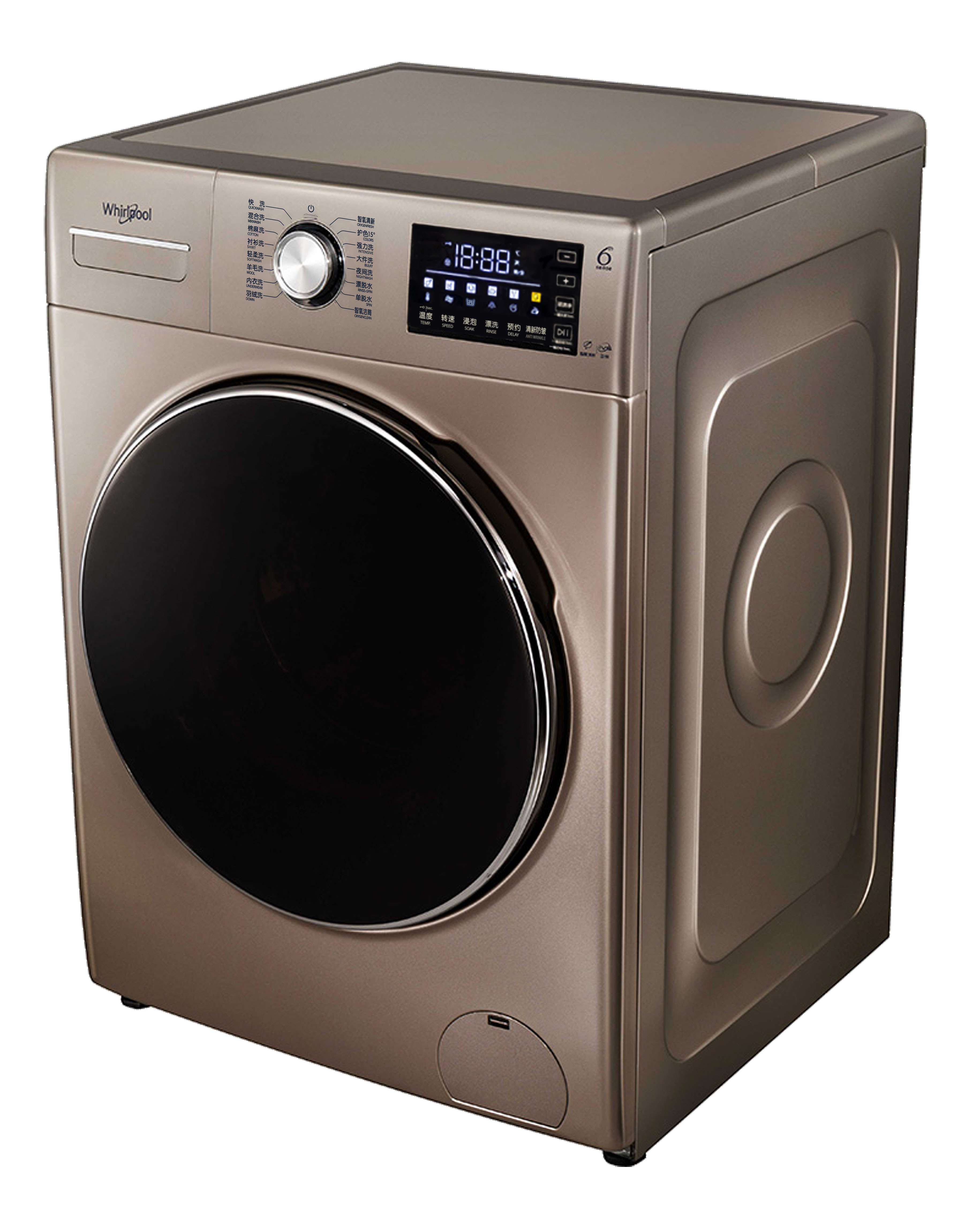 惠而浦(Whirlpool) 10公斤洗干一体机 全自动滚筒洗衣机 智氧除菌 清新防皱 WDC10724OG