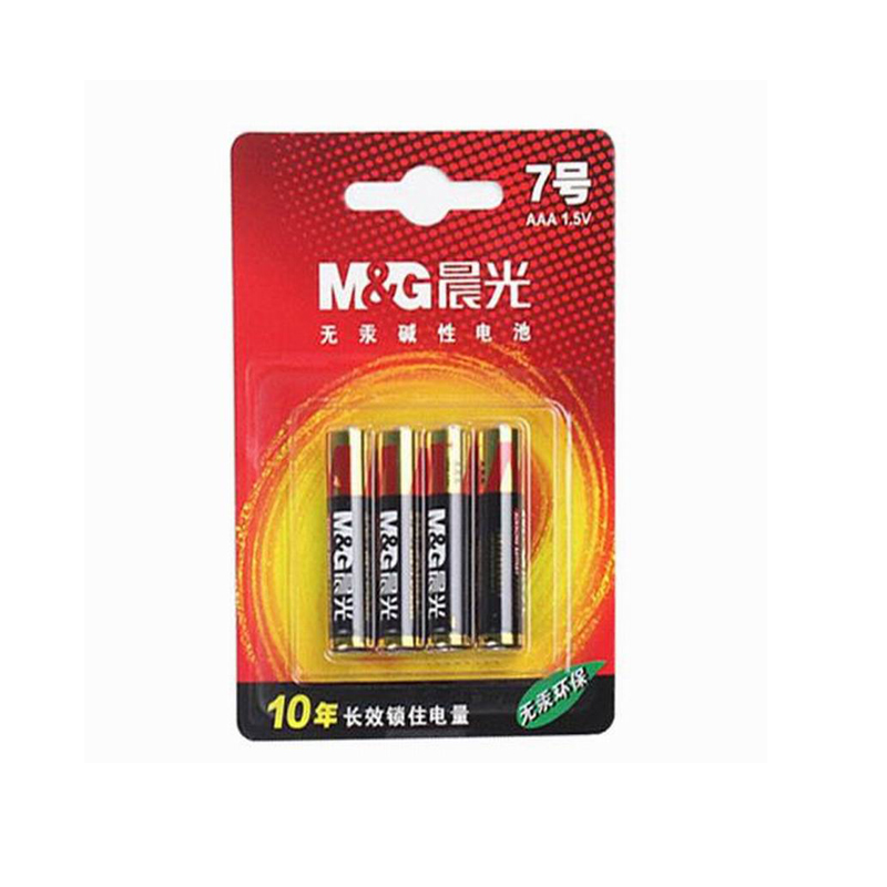 LTSM 晨光(M&G) ARC92557 晨光 无汞环保干电池1.5V7号 碱性电池 7号1卡4支装
