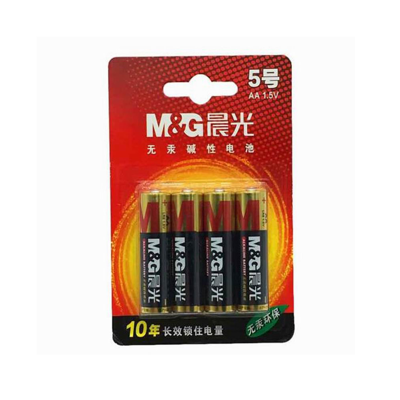 LTSM 晨光(M&G) ARC92556 晨光 无汞环保干电池1.5V 5号7号AA碱性电池 5号1卡4支装
