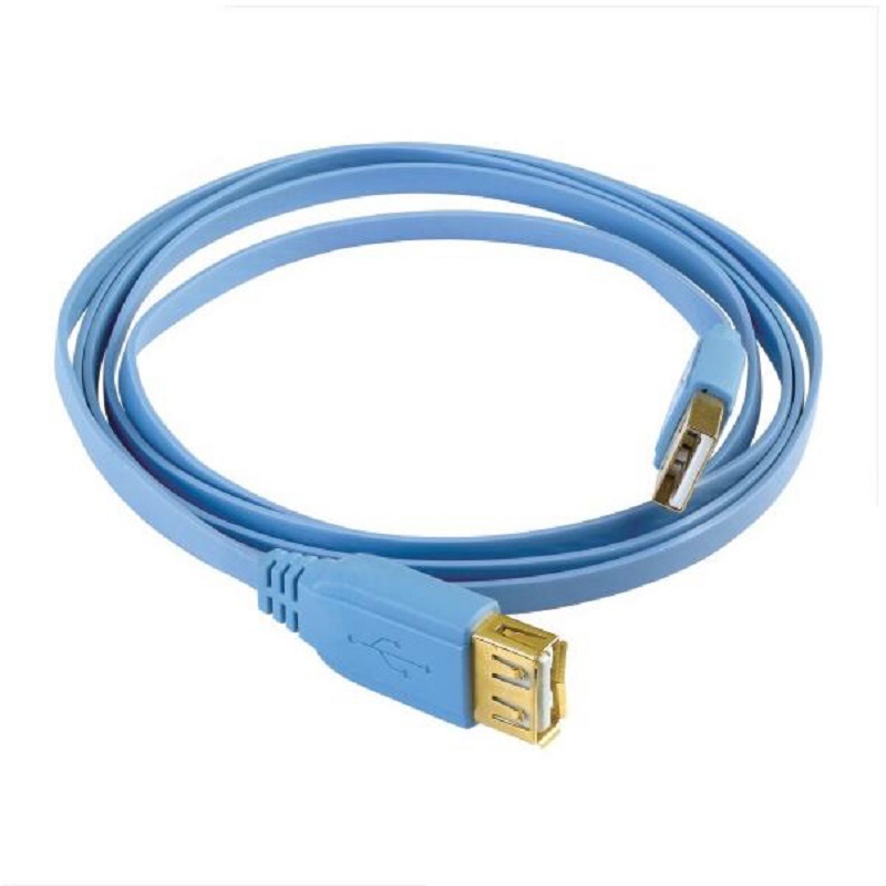 秋叶原 蓝色 1.5m USB扁平线 USB延长连接线 QC-5306 1根
