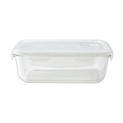 苏宁极物 高硼硅玻璃保鲜盒饭盒840ml上班族玻璃饭盒可微波炉加热专用保鲜分隔型学生便当带盖餐碗
