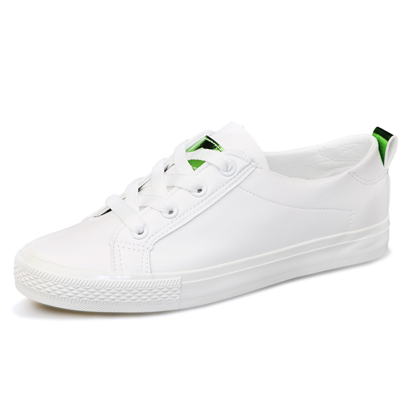 回力(Warrior)春秋季白色板鞋学院风甜美百搭低帮学生女士系带休闲鞋小白鞋休闲鞋 WXY-A156T (偏大一码）