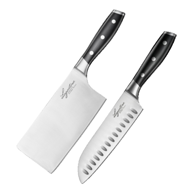 拉歌蒂尼(LAGOSTINA)赫利系列刀具两件套 家用厨房刀具 不锈钢菜刀切片刀三德刀切菜切肉切水果 套刀