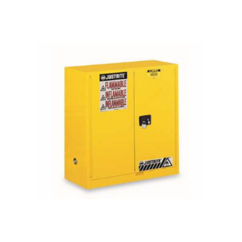 JUSTRITE8930001 30加仑黄色安全柜,双门,手动
