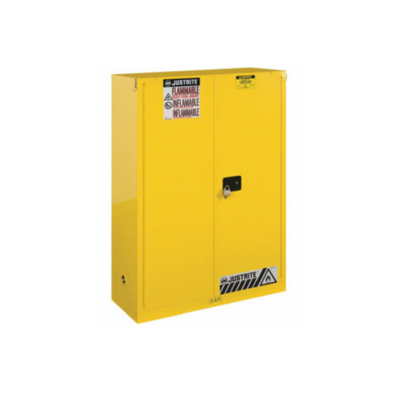JUSTRITE8945201 45加仑黄色安全柜，双门，自闭