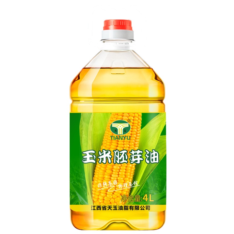 天玉压榨玉米胚芽油纯玉米油植物油烘焙色拉油非转基因食用油4L