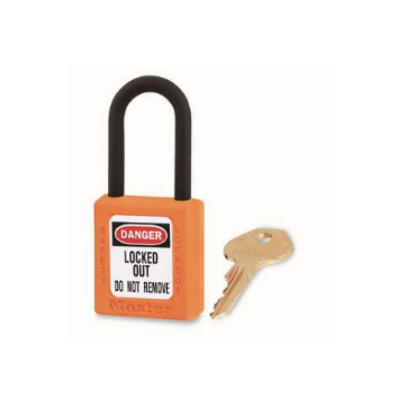 玛斯特锁 MASTER LOCK 406MCNORJ 橙色XENOY工程塑料安全锁, 塑料锁钩, 绝缘、防磁、防电火花
