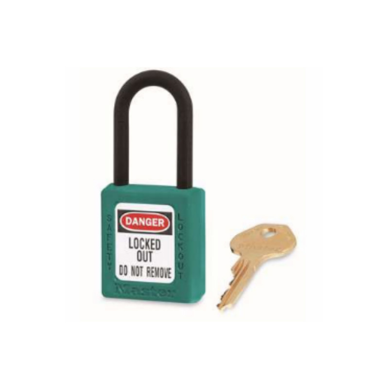 玛斯特锁 MASTER LOCK 406MCNTEAL 青色XENOY工程塑料安全锁, 塑料锁钩, 绝缘、防磁、防电火花