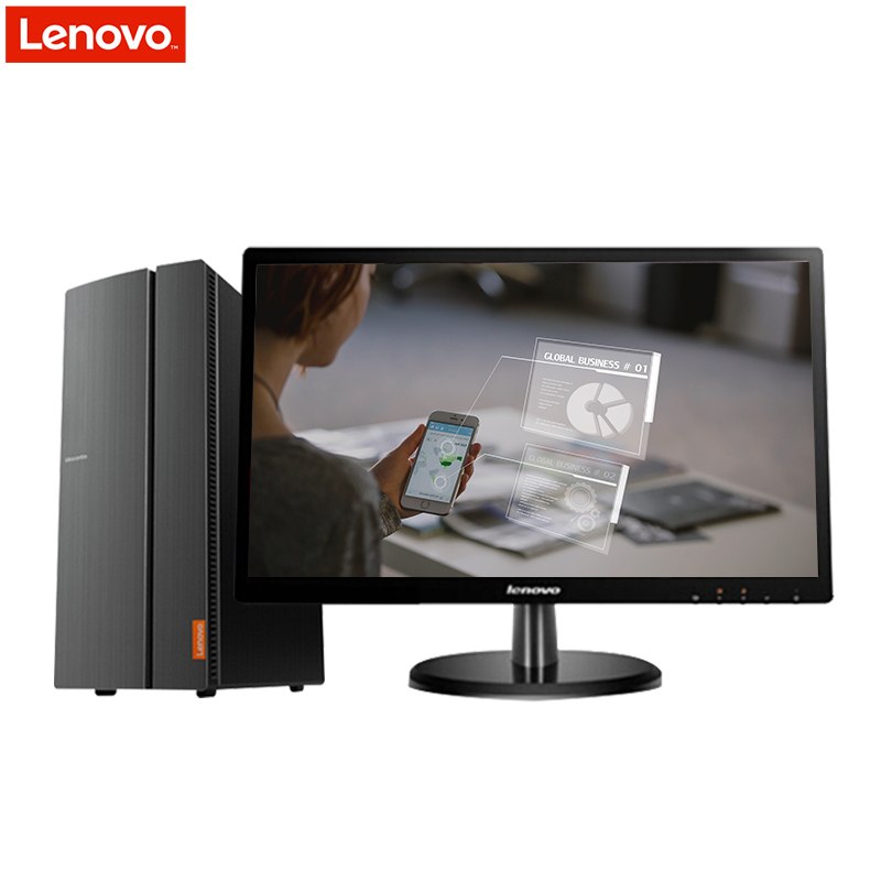 联想(Lenovo)擎天T510A-15 商务办公台式电脑 21.5英寸屏(A6-9500 4GB 128GB固态 集显 无光驱 W10H)