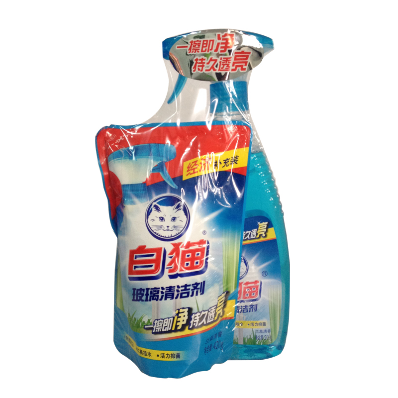 白猫 玻璃清洁剂 500g+420g促销装 (单位:组)