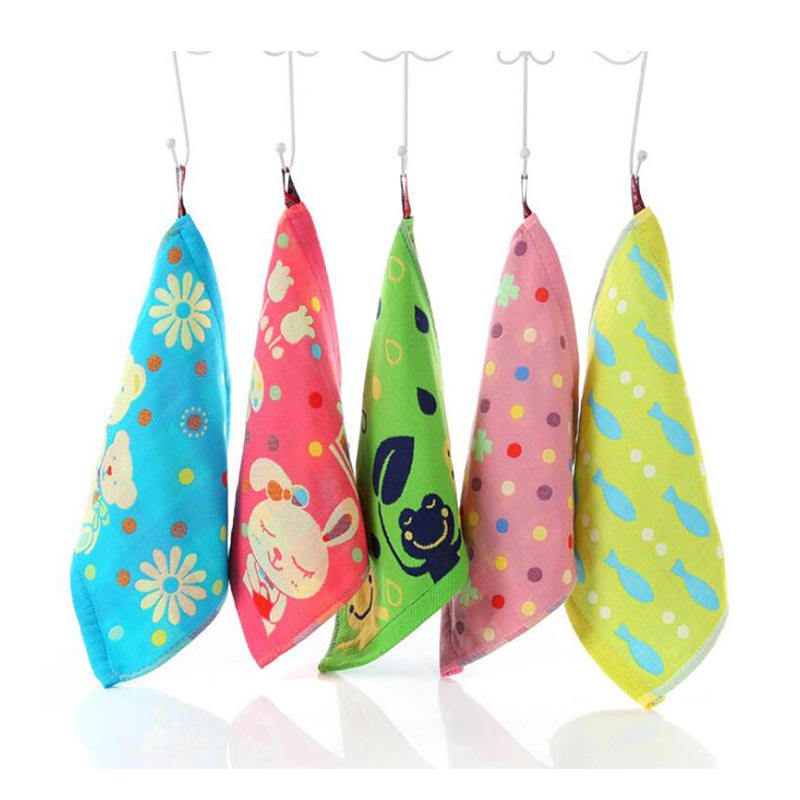 杉喜 (10只装)S-9014三层纱布可挂方巾小毛巾口水巾 随机发货