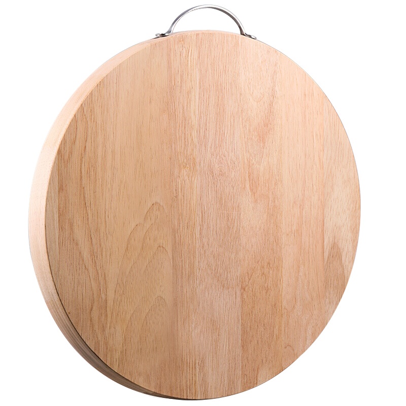 唐宗筷 天然圆形菜板 实木砧板 橡胶木切菜板 原木砧板 案板面板(Φ36*2cm) C6266