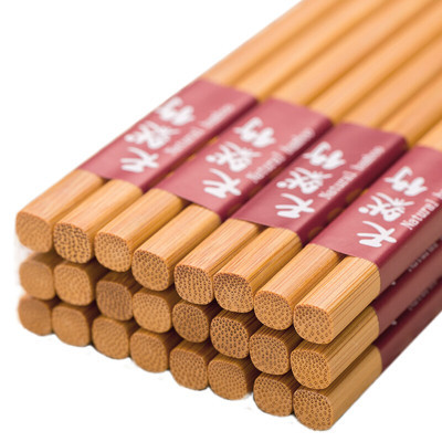 唐宗筷 竹雕刻 天然竹筷子 碳化竹筷 不易发霉 餐具套装12双装 A155