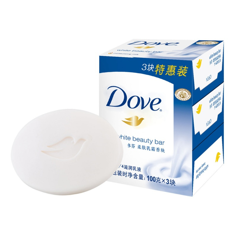 多芬(Dove)柔肤乳霜香块 香皂三块装100g*3